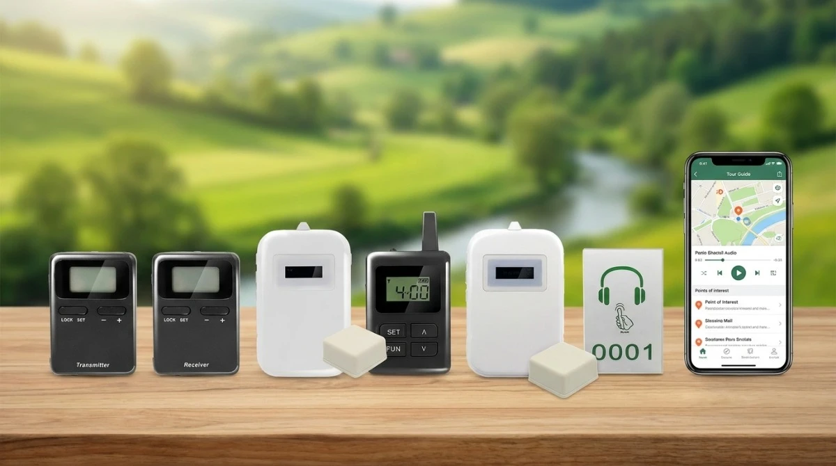 Comparison display of different types of smart guided tour devices Comparison display of different types of smart guided tour devices